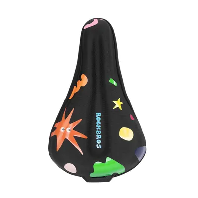 Produktbild von ROCKBROS Kinder Fahrradsattelbezug Sattelauflage aus Memory Schaum Gel Fahrradsitzbezug stoßdämpfend rutschfest Schwarz
