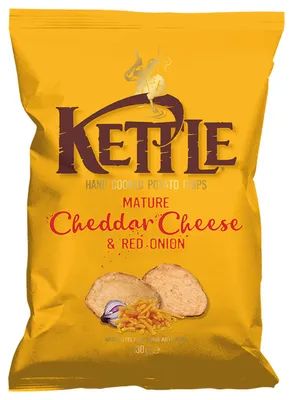 Produktbild von Kettle Chips Mature Cheddar Cheese & Red Onion 130g