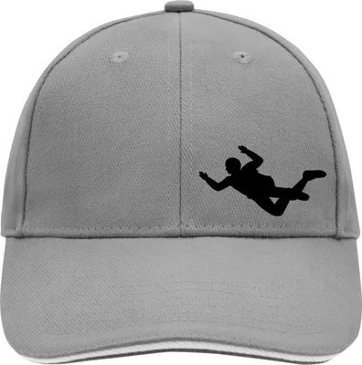 Produktbild von Huuraa Cappy Mütze Skydiving Silhouette Dark Grey/White Baumwolle 6-Panel Kappe Geschenkidee