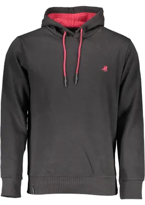 Produktbild von Herren Schwarzes Kapuzen-Sweatshirt mit Stickerei & Kontrast-Details