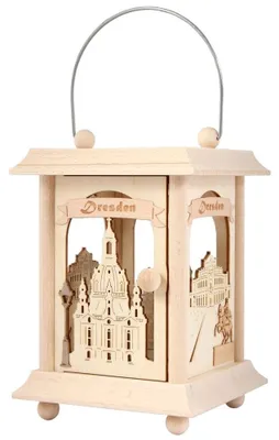 Image de Elzusha - Lanterne en bois avec support pour bougie chauffe-plat