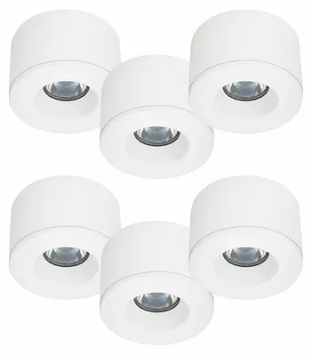 Produktbild von 6er Set LED Mini Spots – Malmbergs MD-31 – weiß – dimmbar – IP44 – Einbau & Aufbau – 55mm