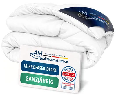 Produktbild von Premium Ganzjahr Mikrofaserdecke | Ganzjahrdecke 155x220 cm | Sensofill Mikrofaser | Atmungsaktiv & pflegeleicht | 100% atmungsaktiver Mikrofaser
