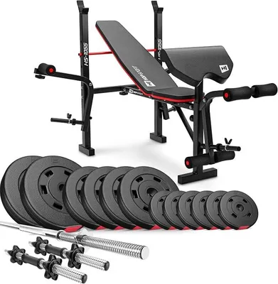 Productafbeelding van Haltbank met curlpult, butterfly-apparaat, beencurler en inklapbare trainingsbank, inclusief een gewichtset van 38 kg tot 129,5 kg, een SZ-stang, een halter en dumbbells – Fitnessbank voor thuisgebruik