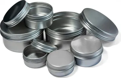 Produktbild von 6 Aluminium-Dose rund mit Deckel leer Metalldosen Schachtel Variantenwahl