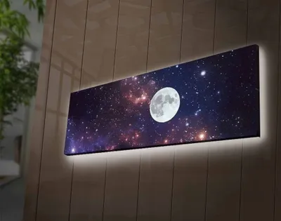 Produktbild von Opviq, 3090NASA- LED4310, Bunt, Leinwandbilder, 30 x 90 cm, 100% Wildleder -Leinwand