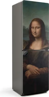 Zdjęcie produktu dla Portret Mona Lisy - magnetyczna osłona na lodówkę - magnetyczna osłona na lodówkę - magnetyczna folia na drzwi lodówki - 60x190 cm - samoprzylepna tablica magnetyczna - folia magnetyczna na drzwi lodówki