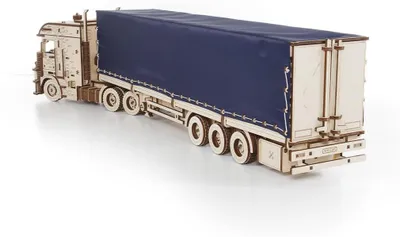 Eco Wood Art (EWA) 3D Holz Puzzle Tilt Semitrailer for Truck Road King, 3250, 57,4×12,3×17,1cm