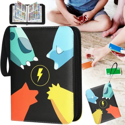 Produktbild von Pokémon Sammelkarten Album, Sammelalbum für Karten, Kunstleder Sammelalbum mit Reißverschluss, 50 Seiten 400 Taschen - 4 Pocket