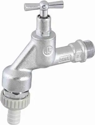 Zdjęcie produktu dla Zawór spustowy JS z RB, RV, SV  z uchwytem dźwigniowym, otwarty, 1/2", chrom matowy, zgodny z normą DVGW