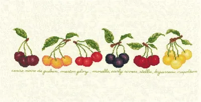 Immagine prodotto di Set per punto croce "Ciliegie", schema contato, 37x10cm