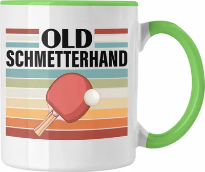 Produktbild von Trendation - Tischtennis Schmetterhand Tasse Geschenk Tischtennisspieler Geschenkidee Lustig für Männer Tischtennis Zubehör (Grün)