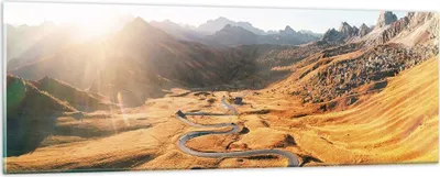 Produktbild von Bilder auf glas - Einteilig - Sonne Berge Weg - 90x30cm - Glasbilder - Wandbilder - Bilder - zum Aufhängen bereit - Wanddekoration aus Glas - Glas Bilder - Wandbild auf Glas - GAB90x30-4836