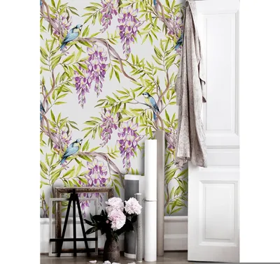 Produktbild von Coloray Fototapete 312x219 cm An Einer Wand Latex Latextapete - Wisteria HDRAWN Design.
