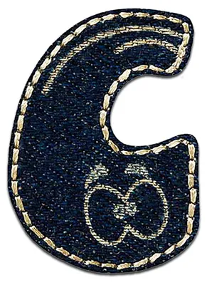 Produktbild von Buchstabe C 2.4 x 3.4 cm: Alphabet Buchstabe Einzeln Auswählbar - Aufnäher, Bügelbild, Aufbügler, Applikationen, Patches, Flicken, Zum Aufbügeln