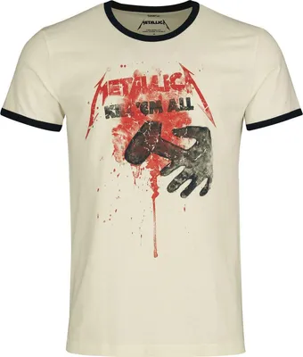 Produktbild von Metallica T-Shirt Herren Kill 'Em All - Ringer Shirt altweiß M