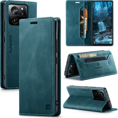 Produktbild von Xiaomi 13T Hülle, Retro Kunstledertasche Stand Schutzhülle für Xiaomi 13T / 13T Pro / Redmi K60 Ultra Blau