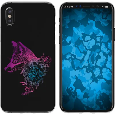 Produktbild von PhoneNatic Case kompatibel mit Apple iPhone X / XS Silikon-Hülle Floral Fuchs M1-6