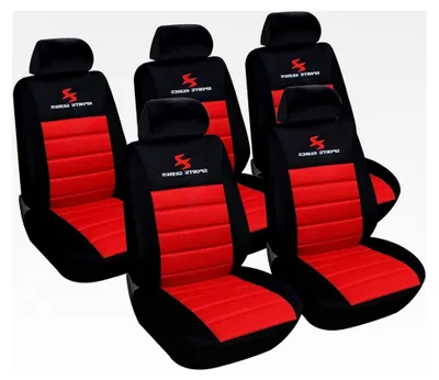 Produktbild von 5er Sitzbezüge für Autositz Einzelsitzbezug universal Größe, Komplettset, rot
