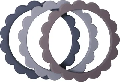 Produktbild von MUSHIE - FLOWER BRACELET(3pack) Steel/D.gray/Stone 70.027.01 | Beißspielzeug