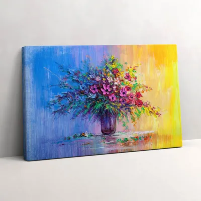 Produktbild von Blumen in einer Vase – Leinwandbild Wandbild – 30x20 cm – Leinwandbilder – Wandbilder – Schlafzimmer – Flur