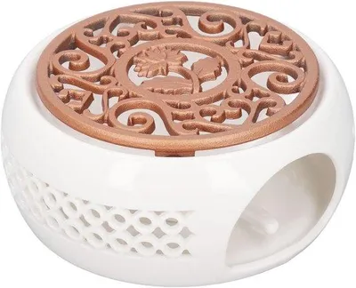 Produktbild von Teelichtwärmer Keramik mit Metallpad - Warmhalte für Getränke - 14,8 x 6,4 cm