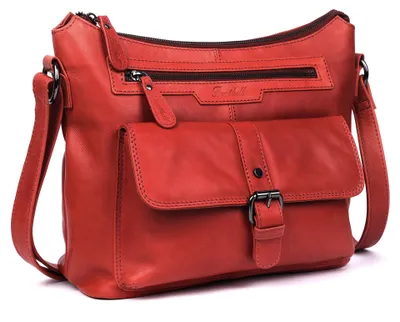 Produktbild von Benthill Damen Handtasche Leder - Umhängetasche aus weichem hochwertigem Echtleder - Vintage Fashion Bag Beutel - Shopper - Schultertasche
