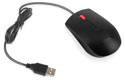 Produktbild von Lenovo 4Y51M03357, Beidhändig, Optisch, USB Typ-A, 1600 DPI, Schwarz