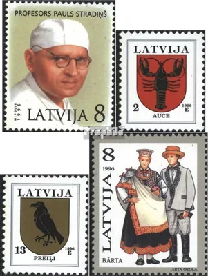 Produktbild von Briefmarken Lettland 1996 Mi 420,421-422,424 (kompl.Ausg.) postfrisch Stradins