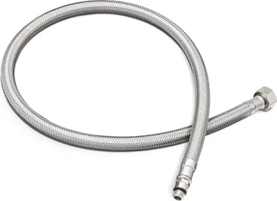 Produktbild von Navaris Stahlflex Schlauch Armaturenanschluss - G3/8 Zoll x M10 x 70cm x 1 AG - Wasserhahn Armatur 3/8" Anschlussschlauch - Verbindungsschlauch