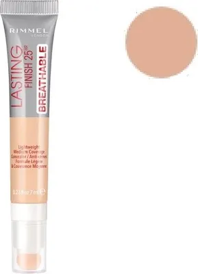 Obrázek produktu pro Rimmel Lasting Finish 25hr, Lehký, 7 ml, Proti tmavým kruhům, Vyhlazující, Light, Tuba, AQUA/WATER/EAU, CYCLOPENTASILOXANE, BUTYLENE GLYCOL, CETYL PEG/PPG-10/1 DIMETHICONE, TALC,...