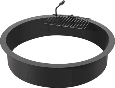 Produktbild von SucceBuy Feuerstellen Ring, Feuerstellen Einsatz mit Grill Feuerring. 8,5 Zoll hoch, 40 Zoll Außendurchmesser/36 Zoll Innendurchmesser. Kohlenstoffstahl-Auskleidung für selbstgebautes Lagerfeuer