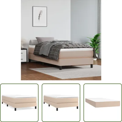 Produktbild von The Living Store Boxspringbett mit Matratze Cappuccino-Braun 80x200cm Kunstleder