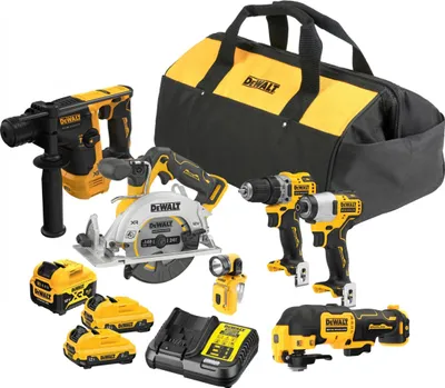 Image de Combi set - 6 pièces starter set 12V - DEWALT - avec 1 batterie 5.0Ah + 2x 2.0Ah - chargeur - sac de transport - DCK611P1D2-QW
