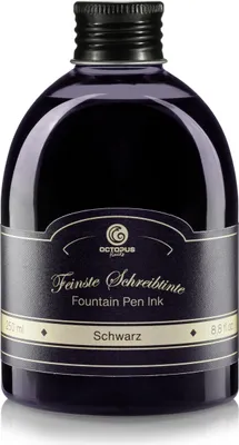 Produktbild von Schreibtinte Schwarz 250 ml für Füllhalter, schnell trocknend, gleichmäßiger Tintenfluss