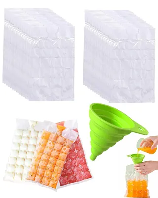 Produktbild von Eiswürfelbeutel - 30 Stück selbstverschließend mit Silikontrichter - Für Gefrierschrank, Whisky und Cocktails - BPA-frei