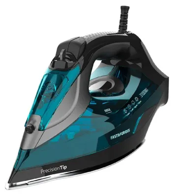 Produktbild von Cecotec 05570, Dampfbügeleisen, Keramik-Bügelsohle, 225 g/min, Aqua-Farbe, Schwarz, 65 g/min, Eingebaut