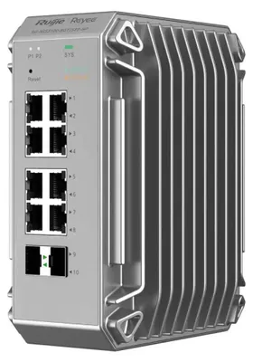 Zdjęcie produktu dla Przełącznik przemysłowy PoE Reyee 8 portów 2 SFP 10/100/1000