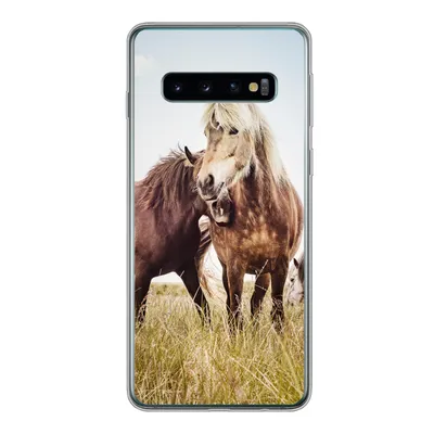 Produktbild von MuchoWow® Handyhülle Schutzhülle Hülle für Samsung Galaxy S10 Pferde - Gras - Frühling Silikon Softcase Handy Hülle - Handytasche
