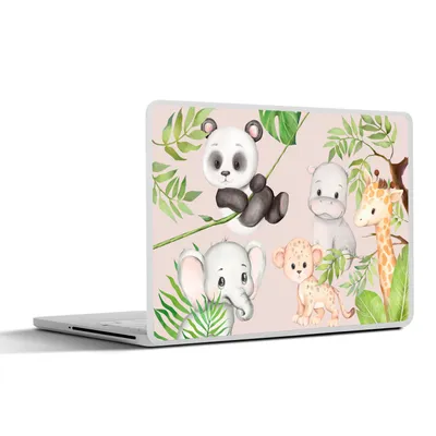 Produktbild von MuchoWow® Laptop Aufkleber Sticker Cover Dschungel - Tiere - Rosa 30x22 cm - Laptop-Sticker