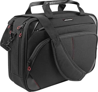 Zdjęcie produktu dla KROSER Torba na laptopa 15,6 cala Biznesowa torba na ramię RFID Czarna/Czerwona