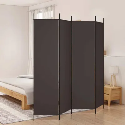 Produktbild von 4-tlg. Paravent Braun 200x200 cm Stoff