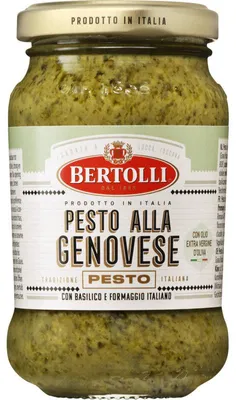 Produktbild von Bertolli Pesto alla Genovese 185g – Italienisches Basilikum-Pesto mit Olivenöl