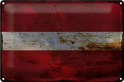 Produktbild von Blechschild Flagge Lettland 30x20cm Flag of Latvia Rost