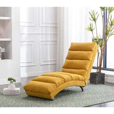 Zdjęcie produktu dla Ergonomiczny elektryczny fotel masujący z 5 trybami, tapicerka juta, pilot zdalnego sterowania, do biura, salonu, sypialni, 148x55x87 cm, musztardowy żółty