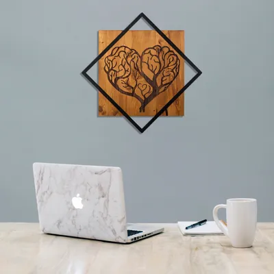 Produktbild von Wallity, Tree- SKL2123, Nussbaumfarbe,Schwarz, Sonstige Wohndekorationen, 54 x 54 cm, 50% Holz (Dicke: 1
