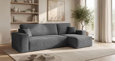 Obrázek produktu pro Rozkládací sedací souprava KAROLA MINI - světle šedá, pravý roh