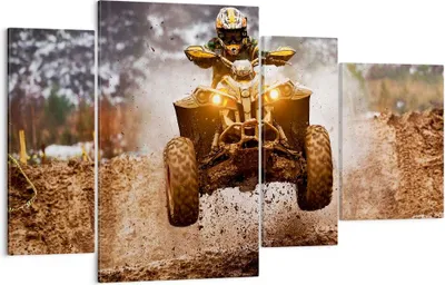 Produktbild von Bild auf Leinwand - Leinwandbild - Schlamm Schmutz Dakar Aktion - 120x70cm - Wand Bild - Wanddeko - Leinwanddruck - Bilder - Kunstdruck - Wanddekoration - Leinwand bilder - Wandkunst - DL120x70-3055