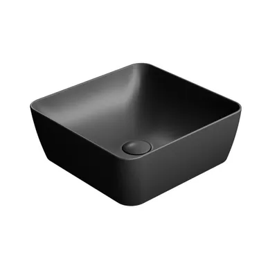Produktbild von SAND Waschtisch zum Aufsetzen 38x38 cm, Schwarz matt