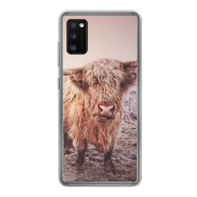 Produktbild von MuchoWow® Handyhülle Schutzhülle Hülle für Samsung Galaxy A41 Schottische Hochlandbewohner - Licht - Himmel - Natur Silikon Softcase Handy Hülle - Mobiltelefon